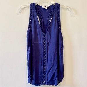NWT Ella Moss Navy Blue Racer Back Tank Sz XS